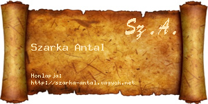 Szarka Antal névjegykártya